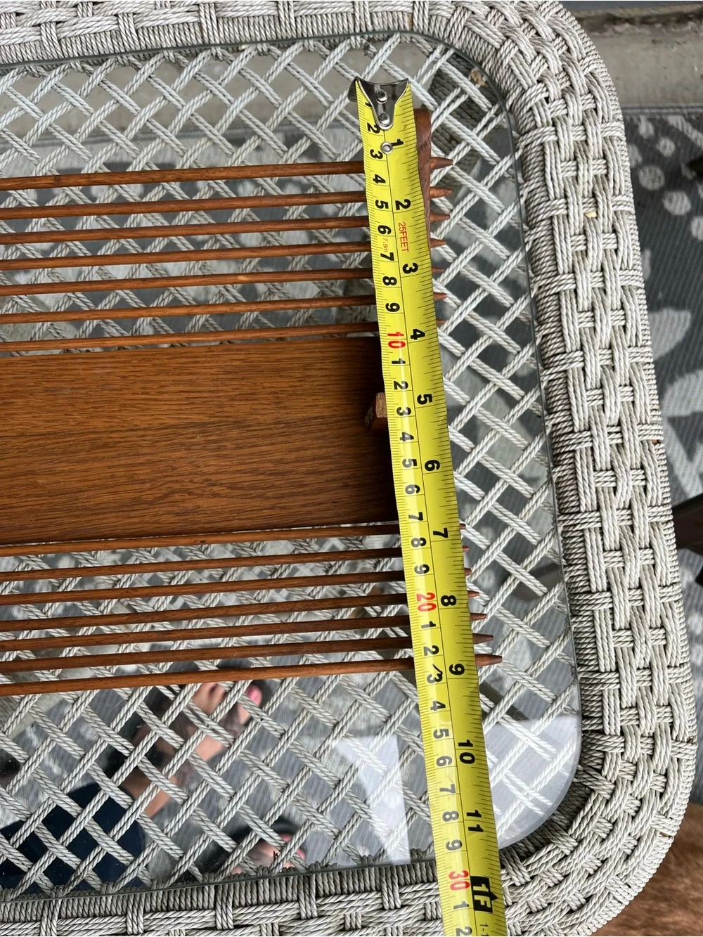 Vtg MCM Japanese Style Wooden Slat Fruit Basket Bowl Curved Design